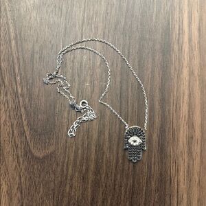 Silver Hamsa Pendant Necklace